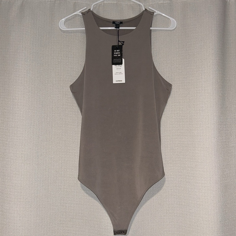 EXPRESS Body Contour Thong bodysuit High Neck Sleeveless NWT $44 Sz L